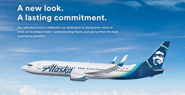 アラスカ航空のロゴが描かれた機体