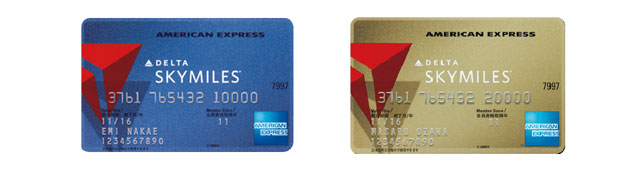 デルタアメックス一般カードとゴールドカードの券面