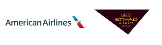 アメリカン航空とエティハド航空のロゴ